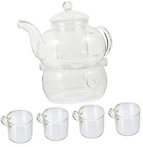 PRETYZOOM Duftteekanne Aus Glas Mit Tasse Leuchter Teebehälter Teekessel Haushalt Tee Brauen Für Teezubereitung Und Inneneinrichtung Für Teeliebhaber