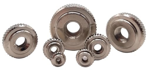 BARTEL | Rändelmutter Typ B | aus vernickeltem Messing | niedrige Form | für Maschinen & Werkzeuge | Mutter mit griffiger Oberfläche | M2,5 | 2 Stück