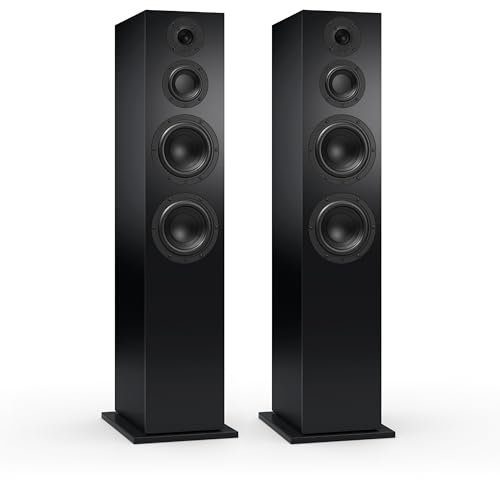 Nubert nuBoxx B-70 | Schwarze Standlautsprecher | 2 Stück Passivboxen | Für Moderne Wohnzimmer | Standlautsprecher für HiFi | Lautsprecher bis 32 Hz (-3dB) | Ideal im Heimkino