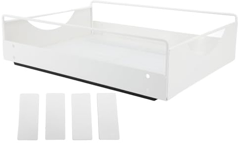 Ejoyous Teleskopschublade, Ausziehbarer Schrank-Organizer Kohlenstoffstahl Ausziehbare Schublade Küchenschrank auszug Küchenschublade mit Nano Klebebänder für Schrank (L 45 cm)