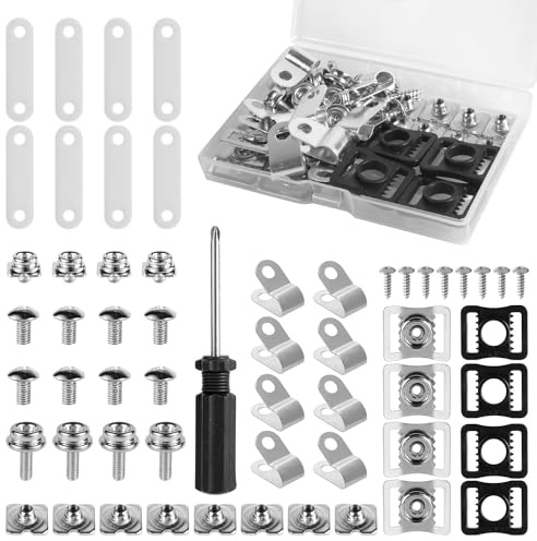 57-teiliges Hockeyhelm-Reparaturset, Fußballhelm-Hardware-Kit, Hockeyhelm-Ersatzteile, einschließlich R-Clips, Gummidichtungen, Muttern, Schrauben, Schraubendreher für Hockey, Baseball, Softball,