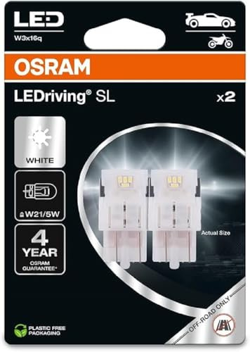 OSRAM LEDriving SL, ≜ W21/5W, White 6000K, Double Blister (2 lamps), LED Retrofit, offroad use only