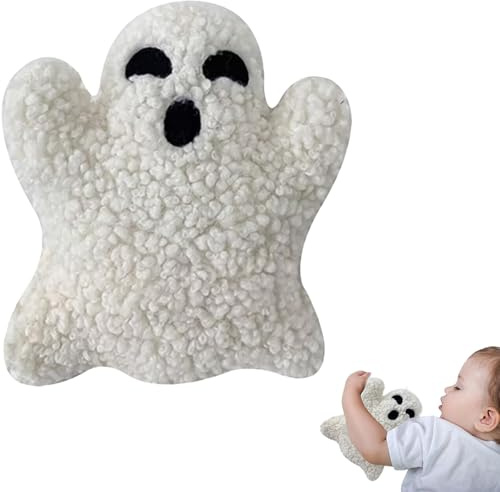 Festive Ghost Plush Pillow for Bed Sofa - Soft Decorative Horror Cushion for Boys and Girls - Children's Cute Plush Pad 20CM