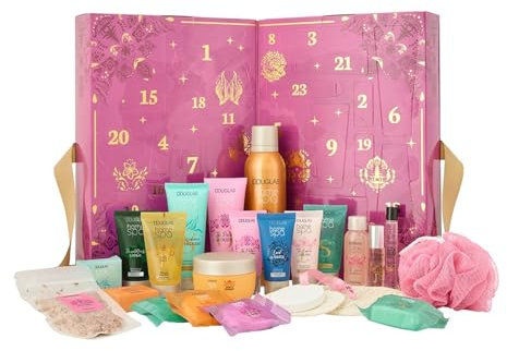 DOUGLAS Adventskalender 2025 - Home SPA Pflege Body Car Kalender für Frauen Damen - 24 Geschenke Türen (Pink)