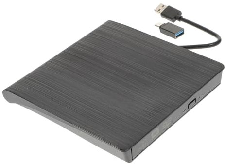 HOMSFOU External Usb Cd Dvd Burner Drive Slot-in Optical Drive for Laptops Desktops Compact Black Design High-speed Data Installation No External Power Required