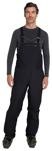 Mountain Warehouse Eris Mens Bib Waterproof Ski Pants - Thermal Tested -20 °C Trousers with Breathable Snow Gaiters & Scuff Guards - Winter Skiing, Sports & Walking Black M