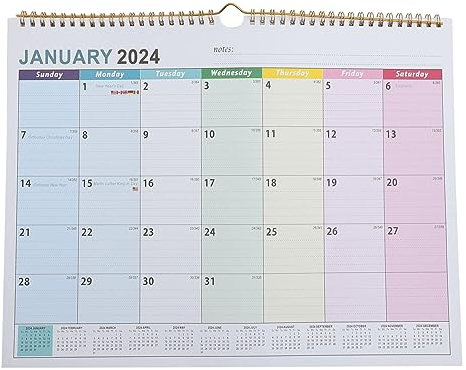 CAXUSD Großer Monats-wandkalender Mit Spiralbindung Und Countdown- Praktischer Wandkalender Für Büro Und Zuhause Planung Von Terminen Und Feiertagen