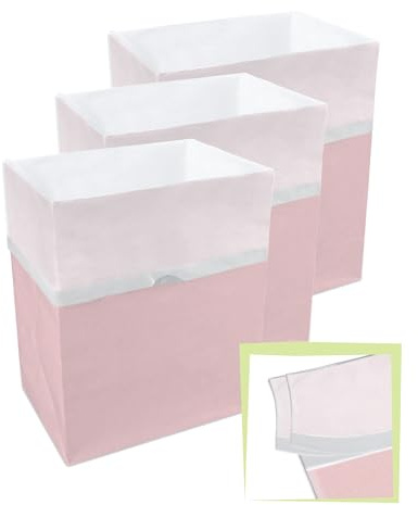 Clean Cubes 13 Gallon Multi-Liner Pop-Up Trash Cans, 3-Pack (Pink)