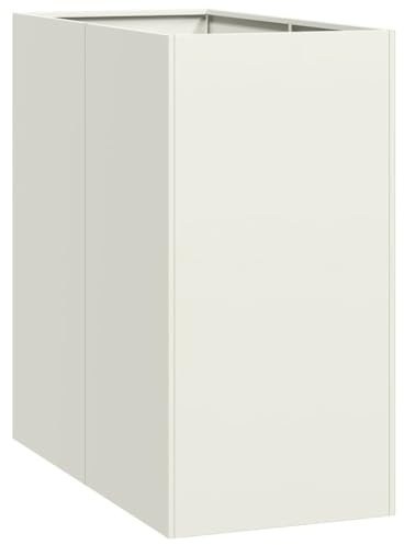 vidaXL Jardinière Blanc 40x80x80 cm Acier, Pot de Fleurs, Support de Plantes, lit surélevé, Support de jardinière, bac à Plantes, jardinière de Jardin