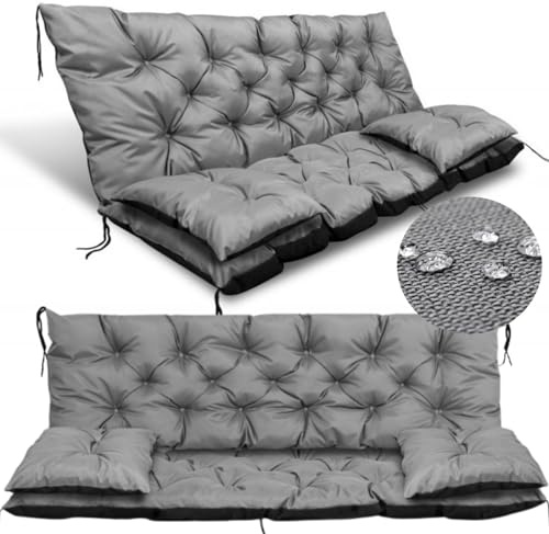 GARDEN KING ROYAL REST Gartenkissen-Set Bankauflage Sitzkissen Rückenkissen Palettenkissen 3-teilig für Bank oder Gartenschaukel Sitzkissen weich gefüllt pflegeleicht wasserabweisend schmutzresistent