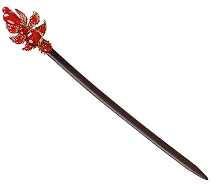 VICASKY Baguettes à Cheveux Chinoises Vintage 2 Pièces Taille Moyenne en Bois pour Chignon Femme Fille Style Rétro Fête Cérémonie