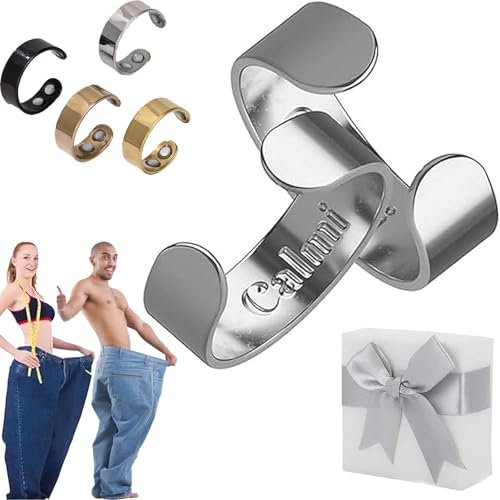 Anello calmi - Gli anelli magnetici Calmi originali per le donne, 2025 Nuovo anello intelligente magnetico regolabile, la soluzione naturale della menopausa, migliora la circolazione (Acciaio)