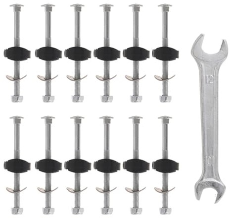Tuxxjzm Trampoline Hold Downs - Trampoline Screws for Poles,12X Anti-Falling Nuts Tools for Greenhouse Frame Bounce Stakes Carport Furniture Roof