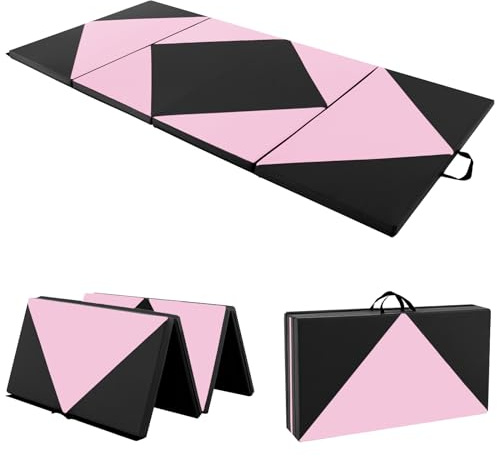 COSTWAY Weichbodenmatte klappbar,240 x 120/300 x 120cm Gymnastikmatte tragbar, Yogamatte Turnmatte Klappmatte Fitnessmatte