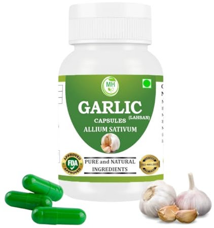 Morsan Healthcare Odourless Garlic Capsules 500mg | Allium Sativum Garlic Extract | 60 Vegan Capsules | Natural Herbal Supplement | Plant-Based, GMO Free, Gluten Free | Traditional Herb | Pack of 1