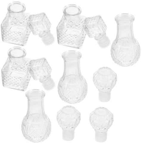 SHERCHPRY Carafes à Vin en Verre Transparent 6 Pièces 50 Ml Portables Étanches Décanteur à Vin pour Dégustation et Fête