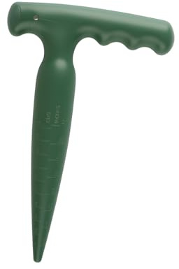 Bojueshaw Garden Soil Dibber Tool with Depth Scale,Manual Planting Hole Maker,Plastic Bulb Planter for Gardening,Flower Beds,Seedlings(Green )