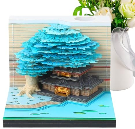 Generisch 3D Kalender 2026, Abreißkalender, Baum Haus Design Kunst Notizblock Mit Leicht Abtrennbarer Erinnerungsfunktion Für Unterricht Urlaub Lehrer Zuhause