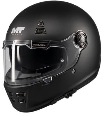 MT Helmets Jarama SV - Retro-Integralhelm mit versenkbarem Sonnenvisier, Full Vision, waschbares Innenfutter, fortschrittliche Belüftung und HIRP-Helmschale, ECE 22.06 & DOT zugelassen