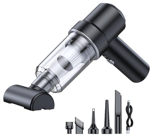 Beimus Moteur sans Balais pour Nettoyeur De Voiture avec Aspirateur À Lumière LED Plumeau Air Comprimé sans Fil Faible Bruit Nettoyeur Clavier Aspirateur Main pour Siège Et Voiture
