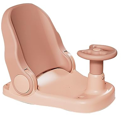 Naroote Siège de Bain pour bébé, Modes Assis Réglables, Pliable, Aspiration Stable, Chaise de Baignoire pour bébé pour Salle de Bain, PP Haute Résistance pour Nouveau-nés et Nourrissons (PINK)