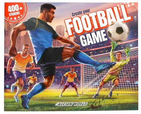 Depesche 14207 Create Your Football Game - Stickerbuch Fussball, mit 16 Seiten Fußballplätze und -stadien zum Selbstgestalten, inkl. 6 Seiten Fußball-Sticker