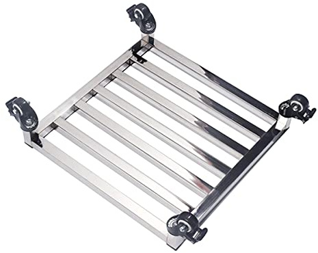 Carrello per piante in acciaio inox con ruote bloccabili, supporto per piante in vaso, carrello per piante su ruote, carrello per piante da interno ed esterno, robusto carrello per vasi di fiori