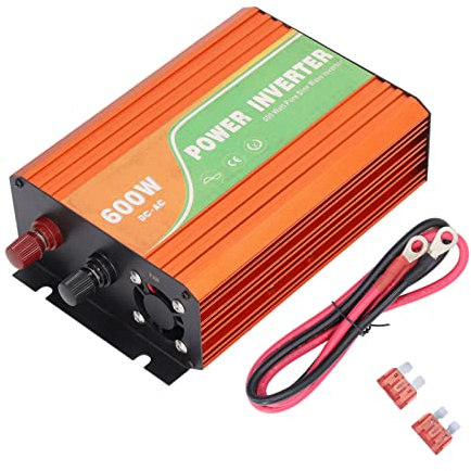 WGFOIP Convertitore di Potenza DC-AC Inverter a Onda Sinusoidale Pura da 600 W per per Auto Custodia in Lega di Alluminio 8,9x5,7x2,6 Pollici (DC24V)