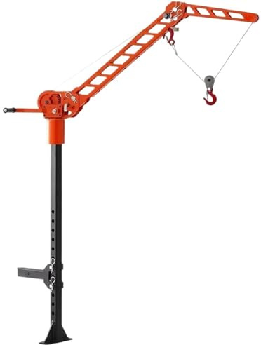 Verkstadskran Monterad kran - 600lbs lastkapacitet, 2 tums mottagarlyft, 360° svängbar vinschlyft gamrel set
