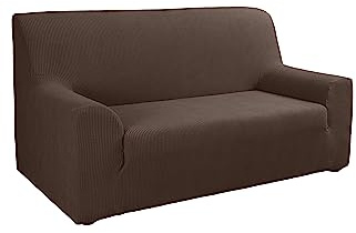 Tural – Braun Elastischer Sofabezug 1 Sitzer (Sessel Größe) (70-100cm) Valeta. Sofa-Überwürfe Sesselbezug Sesselhusse Sofaüberwurf. Erhältlich Größen.
