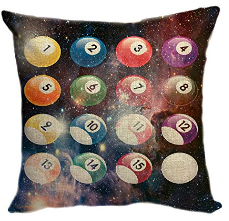 Violetpos 50 x 50 cm Kissenhülle Deko Sofa Zierkissenbezug Auto Zierkissenbezüge Kissenbezüge Kopfkissen Kissen Mysteriöser Raum Galaxy Nebelfleck Billard
