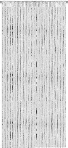 Arsvita Cortina de hilos blanca de 140 x 250 cm (ancho x largo), aspecto metálico, disponible en muchos colores