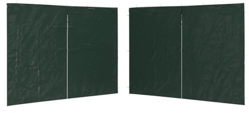 vidaXL 2X Pared Lateral Carpa Fiesta Cremallera PE Verde Cenadores Exterior