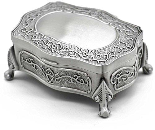 Schmuckkästchen Metall, Schmuckschatulle Mädchen Schmuckkästen Damen Ohrringe Schmuckdose Schmuckbox für Verlobung Heiratsantrag Ringe Schmuckstücke Halskette Geschenk Kasten Organizer Ring Box