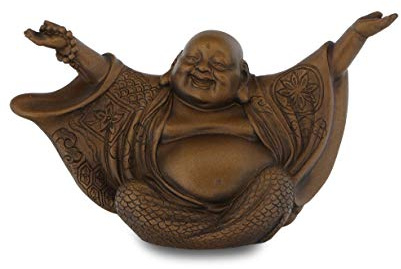 Buddha Groove Welcoming Cheering Happy Buddha Statue (Bronze)