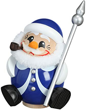 Seiffener Volkskunst Winter Räucherfigur Räuchermännchen Lustige Kugelräucherfigur Räuchermann Väterchen Frost Дед мороз Holzfigur Höhe 12 cm