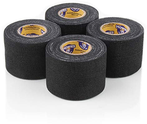 Howies Pro Grip or Stretch Hockey Tape – 4 Pack – Premium Long-Lasting Stick Tape for Hockey, Lacrosse, and Sports – Strong Hold, Professional Feel, Easy Tear (Pro Grip, Black)