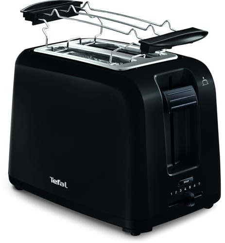 Tefal Vita, Grille-pain 2 fentes, Modèle noir scintillant, 7 niveaux de dorage pour des résultats parfaits, Fonction arrêt, TT1A2810