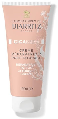 Laboratoires de Biarritz - Crème Réparatrice Post-Tatouage CICA REPA - Certifiée Bio - Hydrate et Assainit la Surface Tatouée - 100 ml - Fabriquée en France