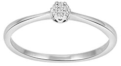 JC Trauringe Damenring Solitär-Ring 585 Weißgold Verlobungsring mit Diamanten Vorsteckring 110 002BR6 (56 (Ø 17,8 mm), 0.03)