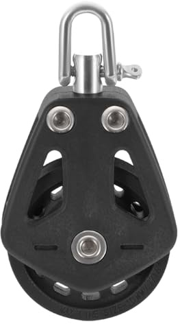 ULTECHNOVO Nylon Single Swivel Pulley Bearing Block for Sailboats 3.86 Inch Marine Crane Wheel Block Rope Pulley with High Load Capacity for Boating and Outdoor Use