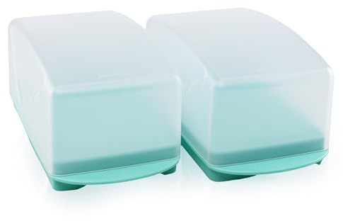 TUPPERWARE Junge Welle Set (2) Butterdose weiß mint Butterdose (inkl. Milchkänchen)