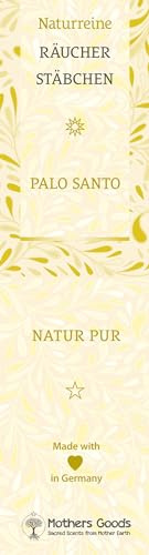 Mothersgoods Palo Santo Räucherstäbchen – 100% naturrein aus Palo-Santo-Holz & Öl aus Peru – ohne Parfüm – Reihe Natur pur - Made in Germany - 10 Stäbchen