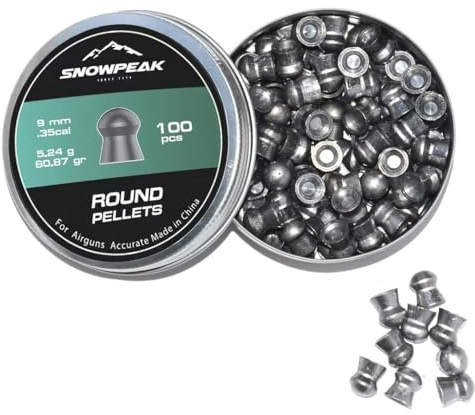Snowpeak Round Pellets 9mm for Air Rifles (1 Pack of 100 Pellets)
