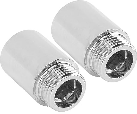 MOUMOUTEN Stainless Steel Shower Arm Extension Set, 2PCS Chrome Plated Shower Head Extender Pipe for Bathroom, Adjustable Handheld Shower Extender Head for Home Hotel Bathroom(1.2In)