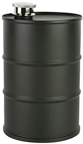 Flachmann, 700 Ml Tragbare Flasche für Alkohol, Mini-Flasche aus Stahl, Ölfass mit Deckel, Edelstahl-Tragbare Trinkflaschen, Große Kapazität, Alkoholflasche für Den Außenbereich(Armeegrün)
