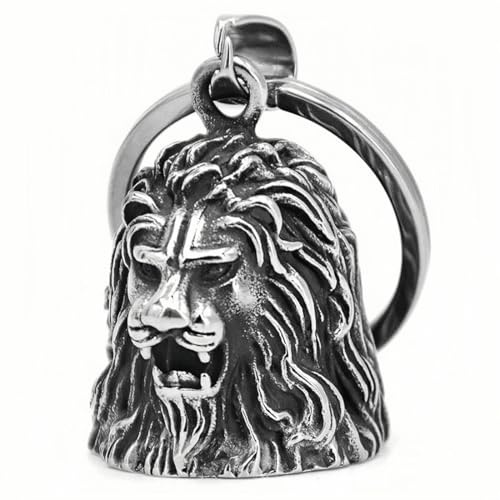 IOURVYA Campanella moto testa di leone. Campana portafortuna Biker Triker Gremlin Guardian Bell, Amuleto