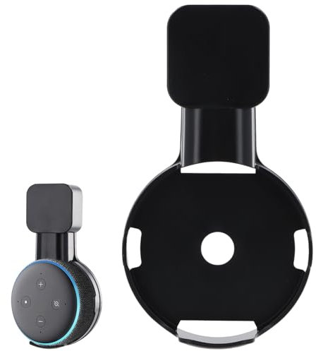 Support Mural pour Echo Dot 3, Smart Home Support Haut-Parleur pour Echo Dot 3ème Génération, Support de Prise pour Cuisine, Salle de Bain, Gestion des Câbles Intégrée, Chambre à Coucher (Noir)