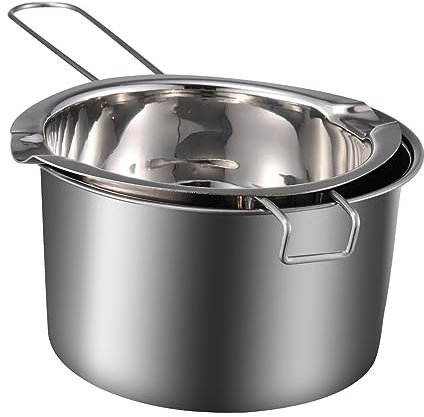 PHENOFICE Double Boiler Pot Acier Inoxydable Pour Chocolat Cire Et Beurre Ustensile Bain- Avec Crochet Antidérapant Fondoir Fondant Pour Bougie Bonbons Et Cuisine