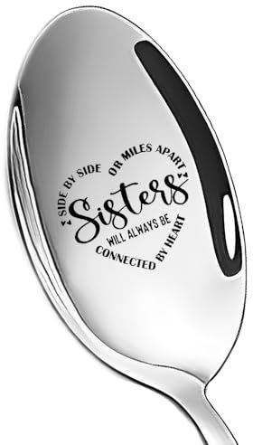 Sister Christmas Gifts from Brother Sister Engraved Spoon Gift for Women Sister Birthday Gifts for Little Big Sister Gifts for Girls Women Coffee Spoon Long Distance Gifts for Sister Sis Gifts